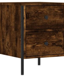 Comodini 2 Pz Rovere Fumo 40x42x50 Cm In Legno Multistrato