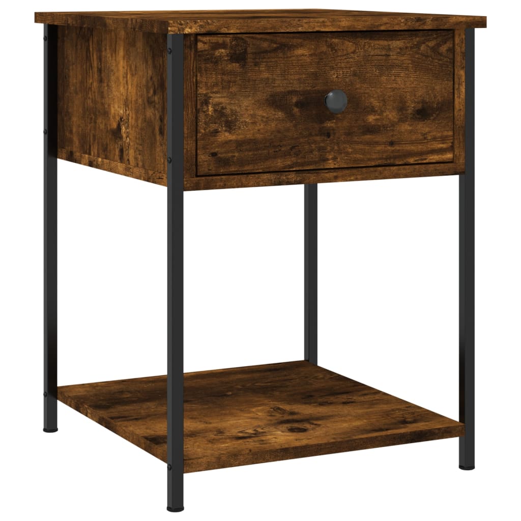 Comodini 2 Pz Rovere Fumo 44x45x58 Cm In Legno Multistrato