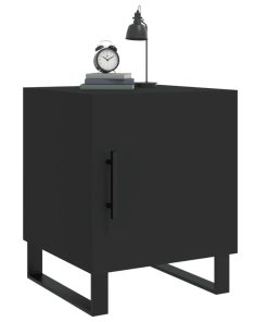 Comodini 2 Pz Neri 40x40x50 Cm In Legno Multistrato