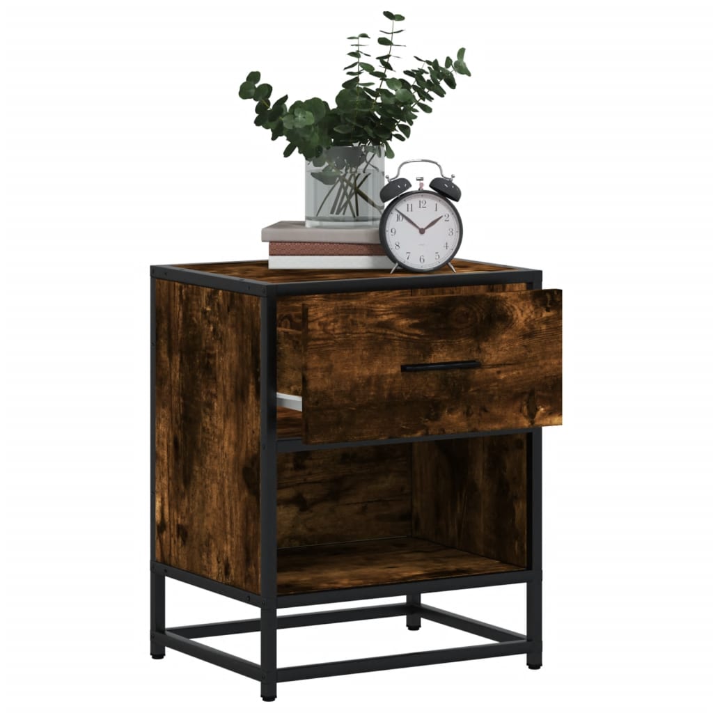 Comodini Rovere Fumo 2 Pz 40x31x50 Cm In Truciolato