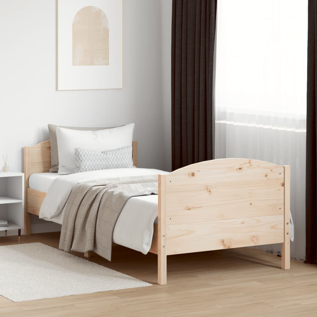 Letto Senza Materasso 90x190 Cm In Legno Massello Di Pino