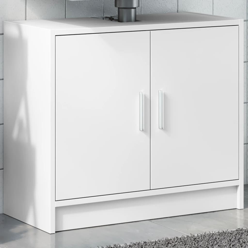 Mobile Lavabo Bianco 63x29x55 Cm In Truciolato - Image 4