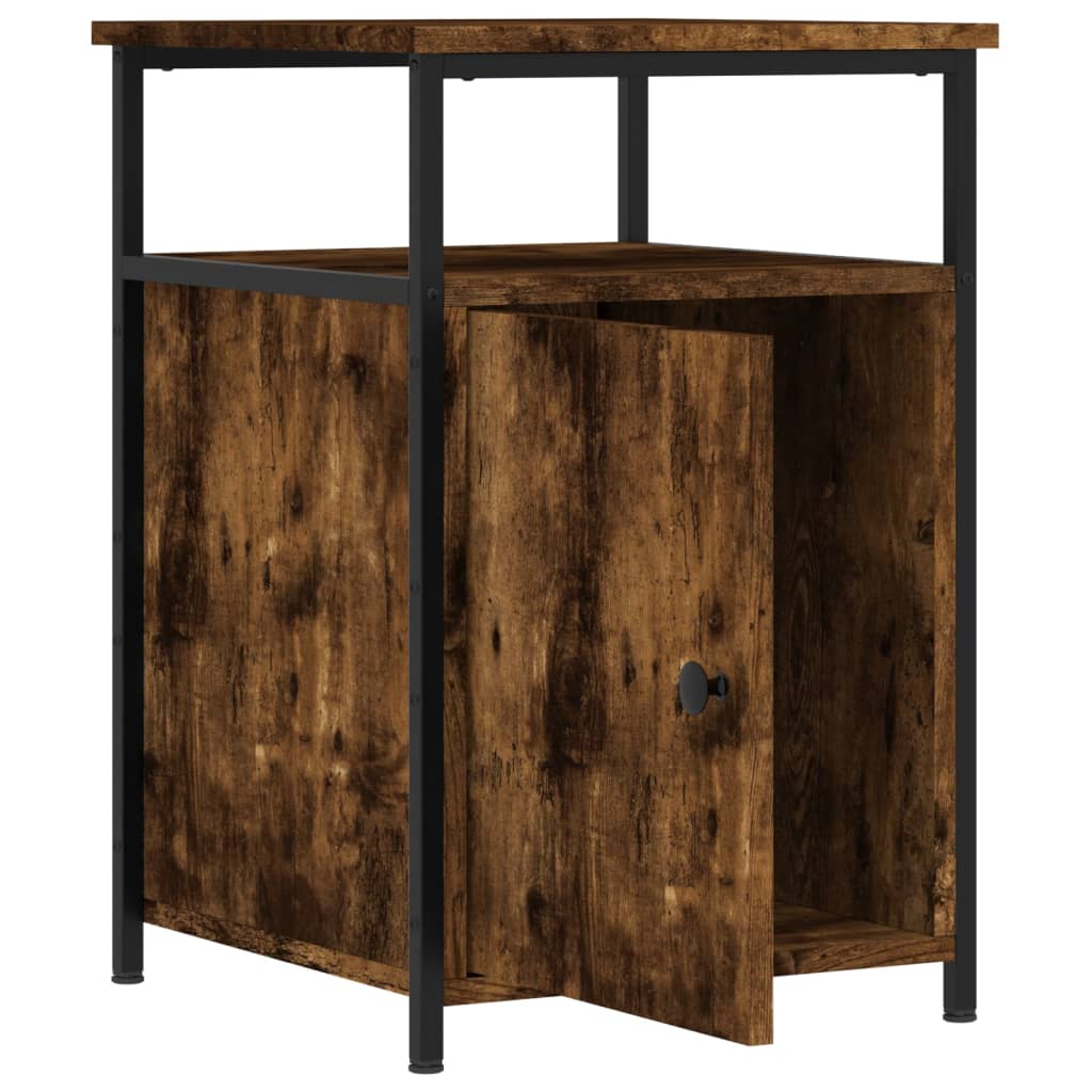 Comodini 2 Pz Rovere Fumo 40x42x60 Cm In Legno Multistrato