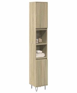 Armadietto Da Bagno Rovere Sonoma 30x30x190cm Legno Multistrato
