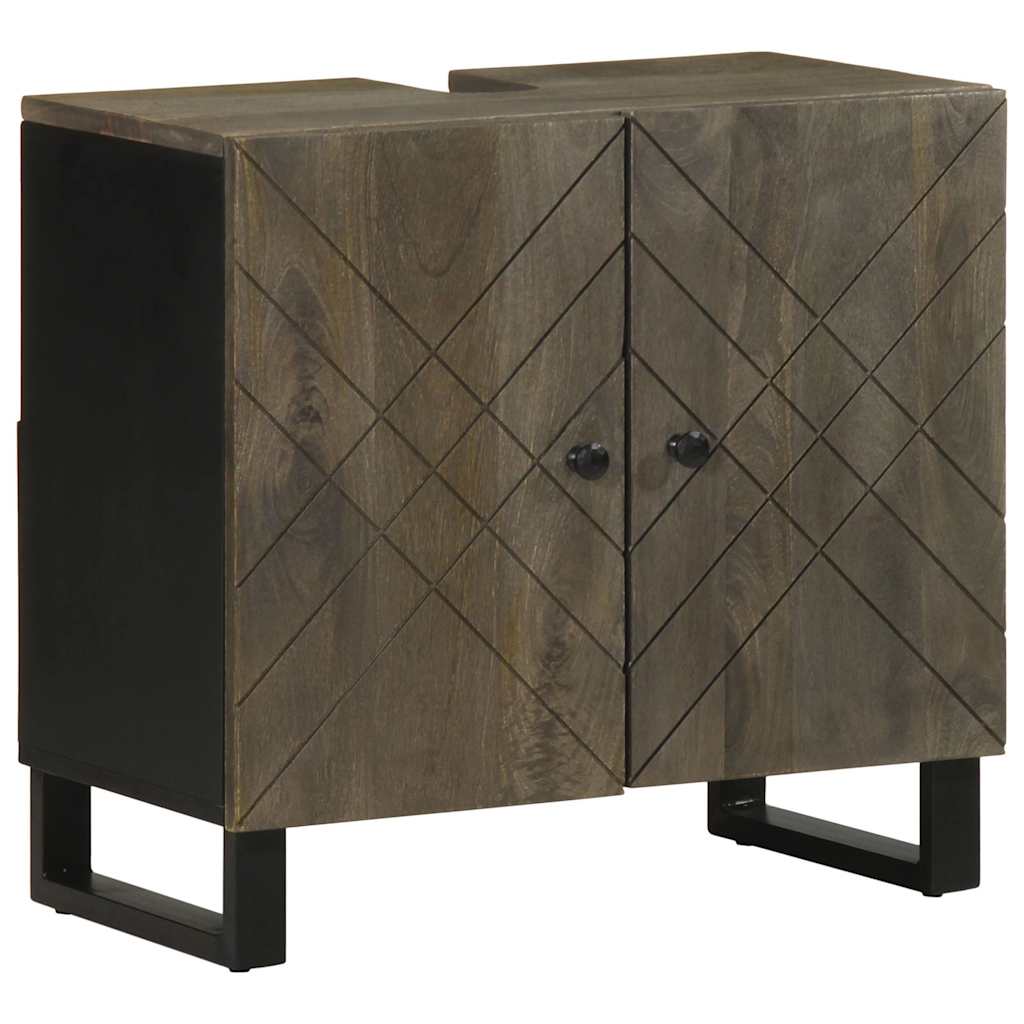 Mobile Lavabo Nero 62x33x58 Cm Legno Massello Di Mango - Image 5