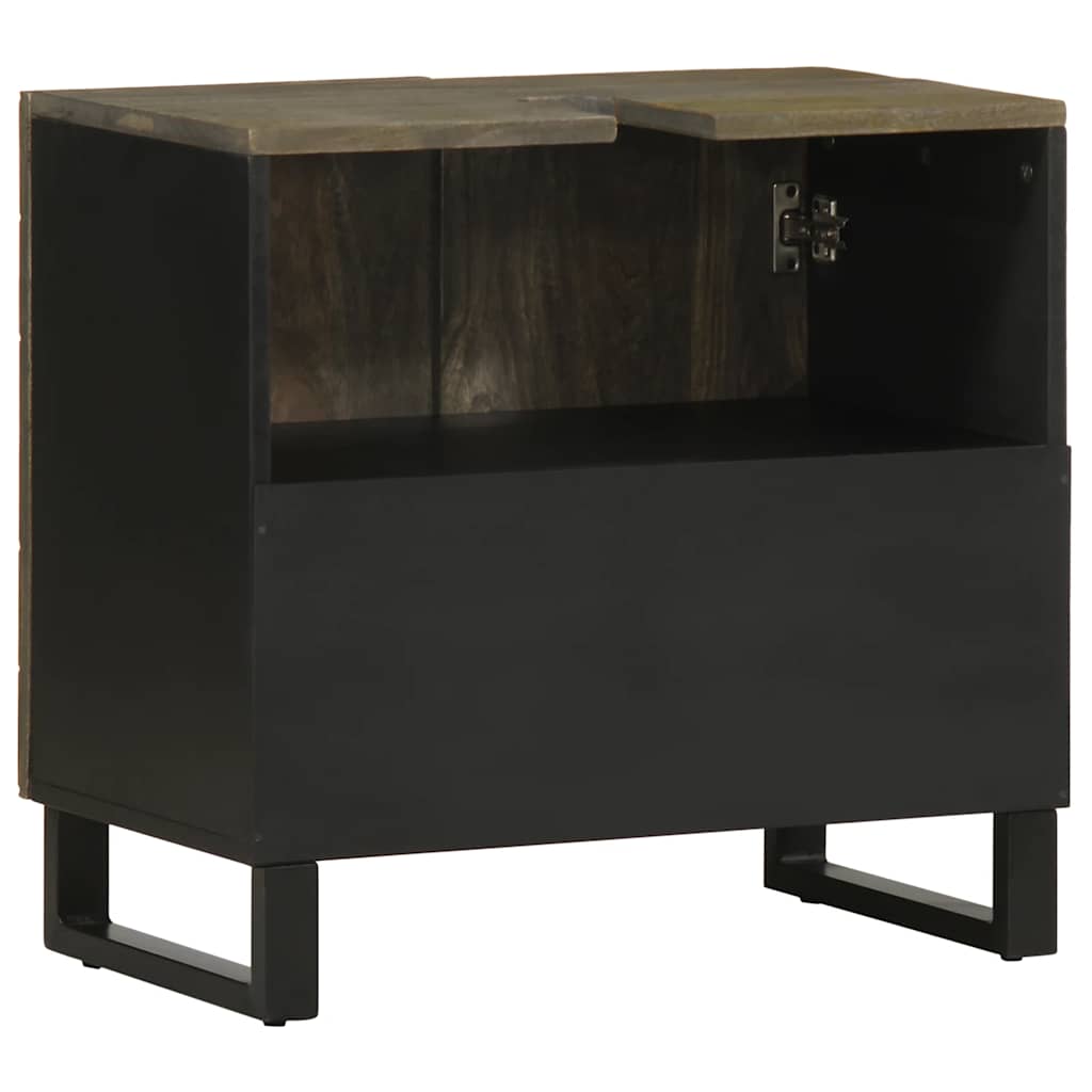 Mobile Lavabo Nero 62x33x58 Cm Legno Massello Di Mango - Image 6