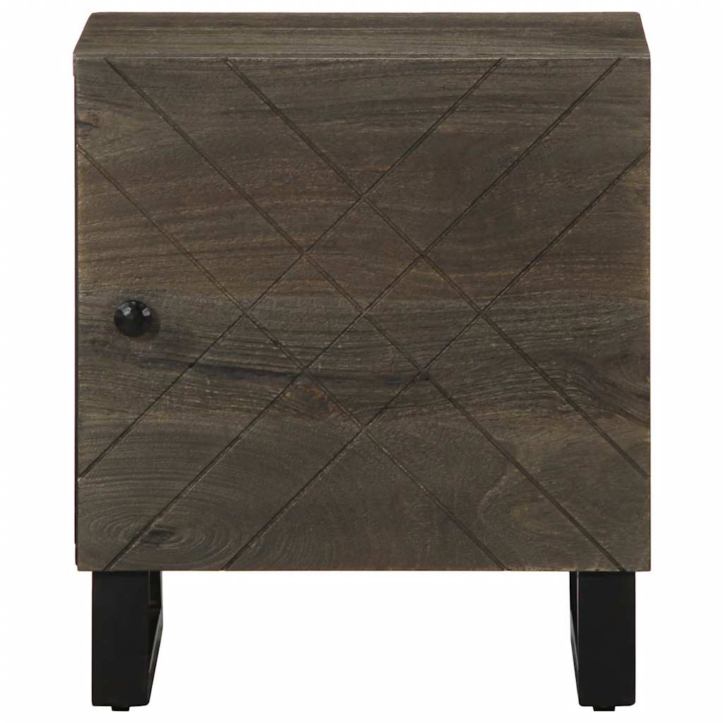 Comodini 2pz Neri 40x33x46 Cm In Legno Massello Di Mango
