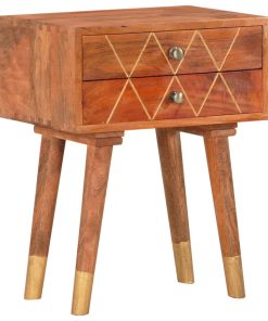 Comodino 40x30x58 Cm In Legno Massello Di Mango
