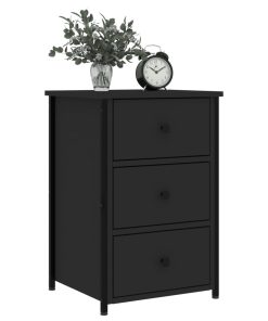 Comodini 2pz Neri 40x36x60 Cm In Legno Multistrato