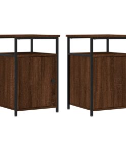 Comodini Rovere Marrone 2 Pz 40x42x60 Cm Legno Multistrato
