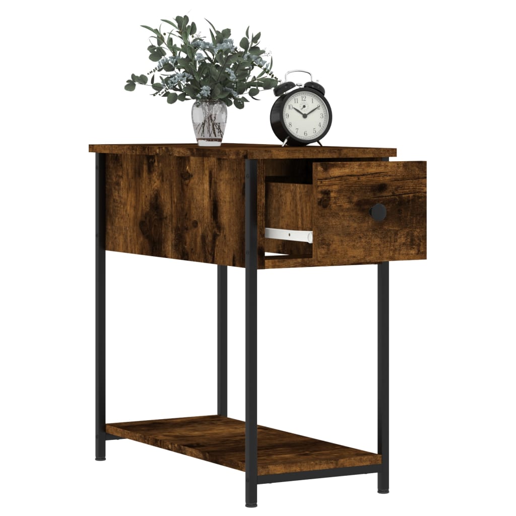 Comodini 2 Pz Rovere Fumo 30x60x60 Cm In Legno Multistrato