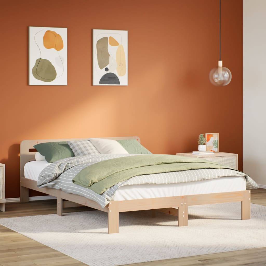 Letto Senza Materasso 140x200 Cm In Legno Massello Di Pino