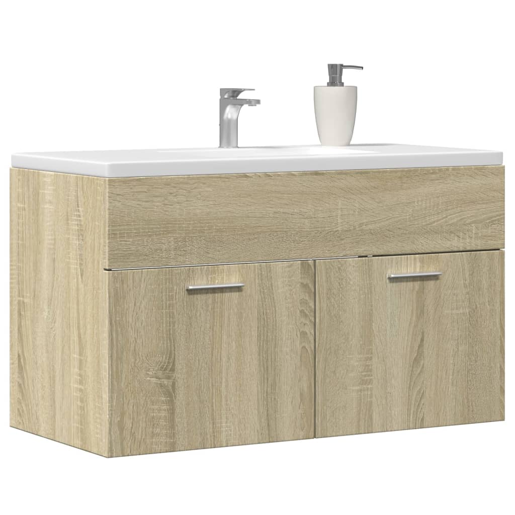 Mobile Sottolavabo Rovere Sonoma 80x38,5x46cm Legno Multistrato - Image 3