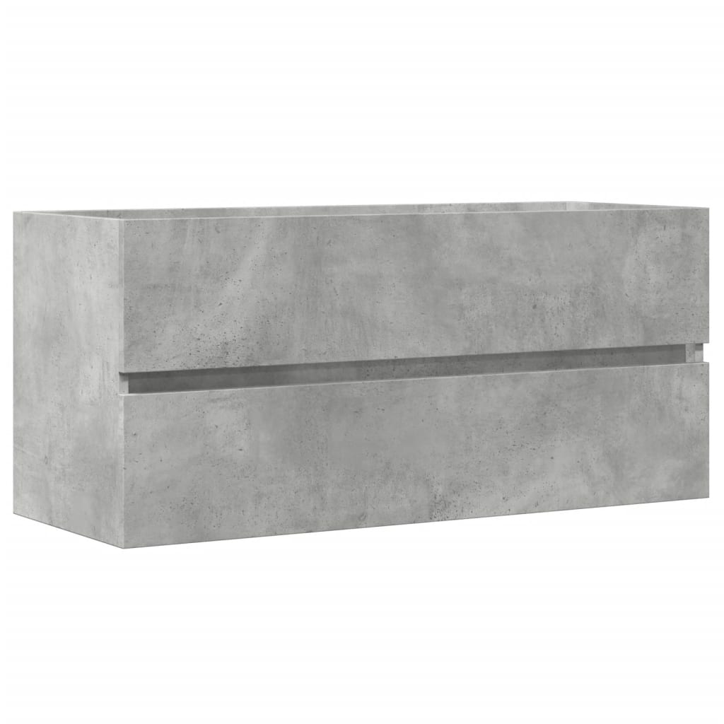 Mobile Lavabo Grigio Cemento 100x38,5x45cm In Legno Multistrato - Image 4