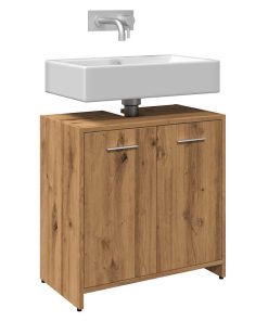 Mobile Lavabo Bagno Rovere Artigianale Legno Multistrato