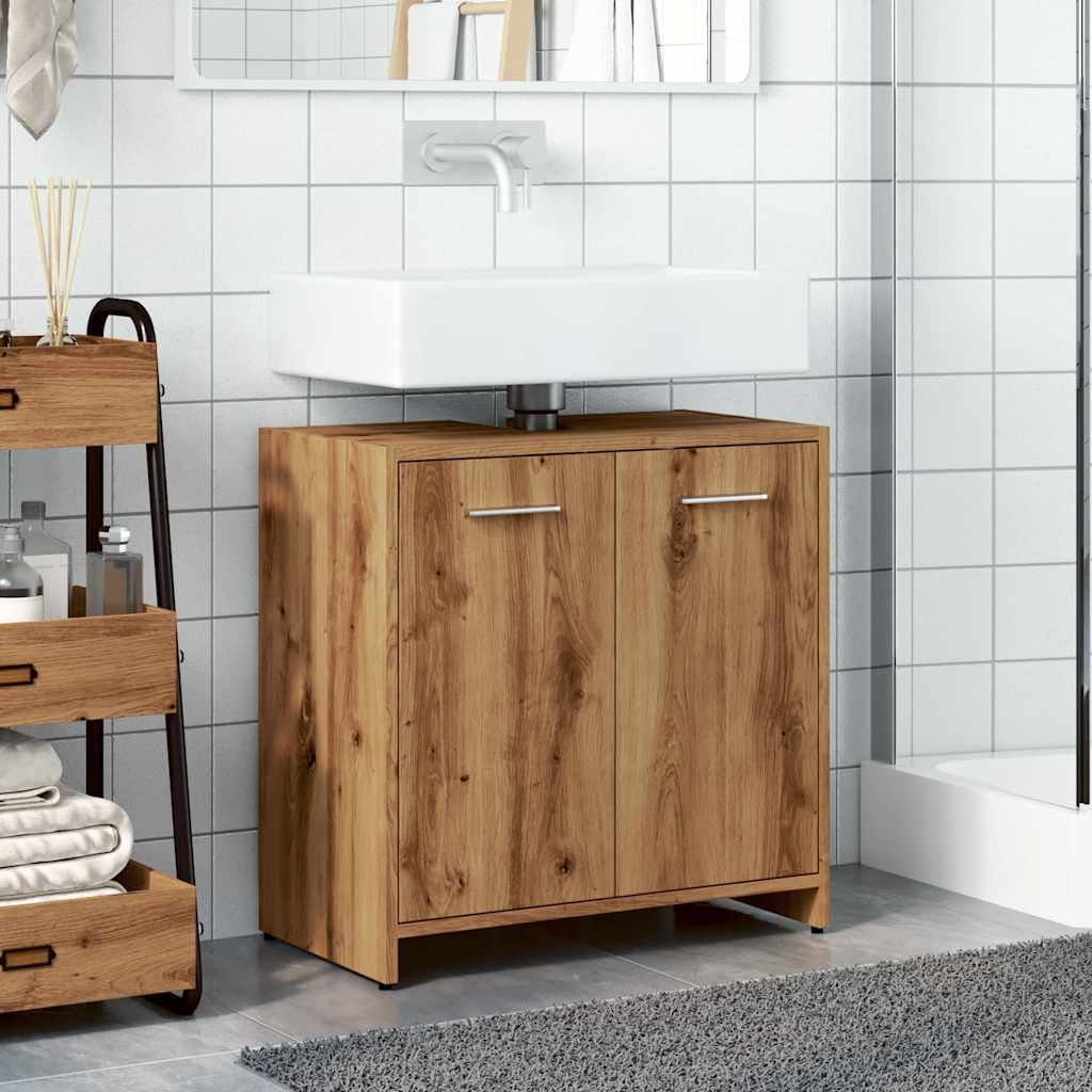 Mobile Lavabo Bagno Rovere Artigianale Legno Multistrato - Image 6