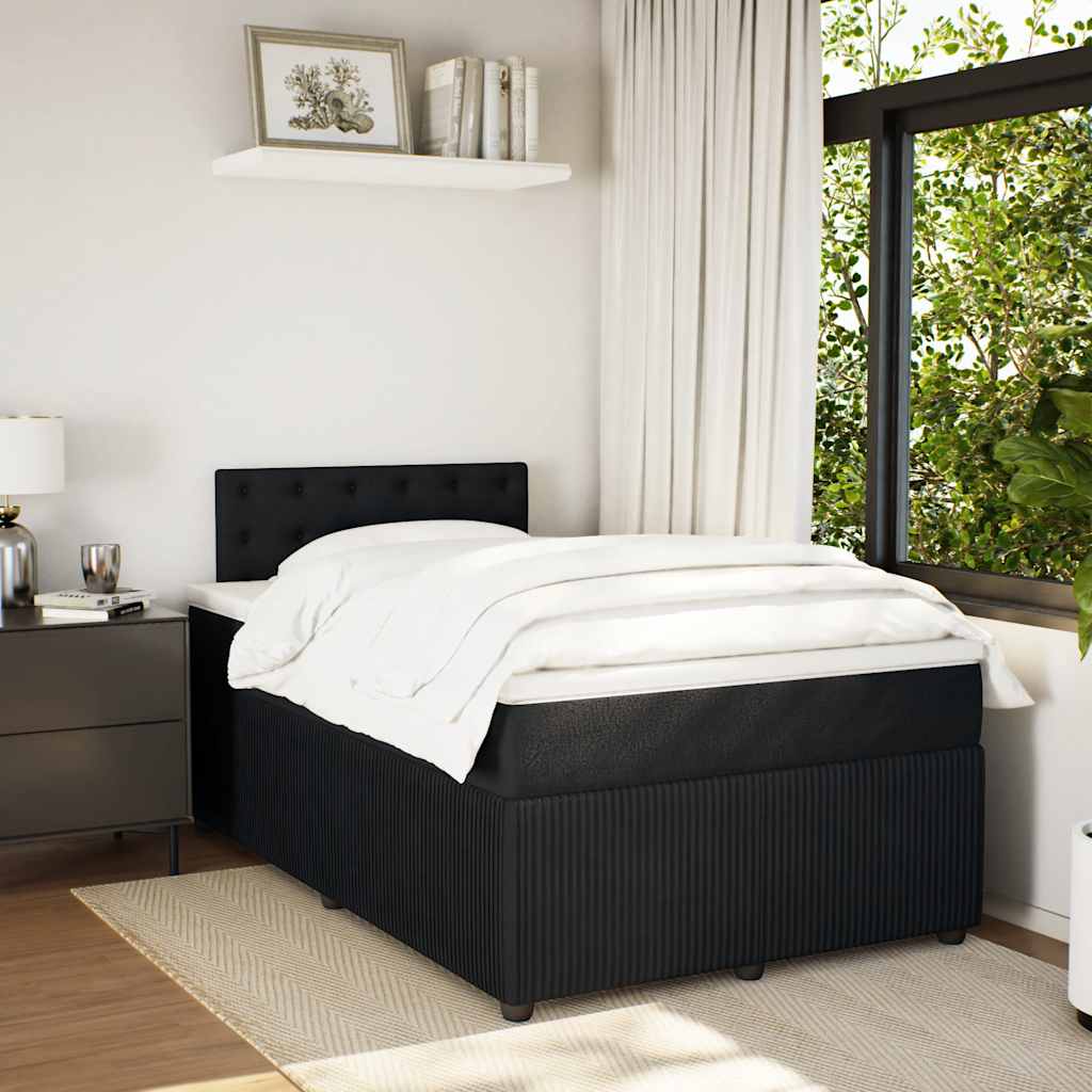 Giroletto A Molle Con Materasso Nero 120x200 Cm In Velluto