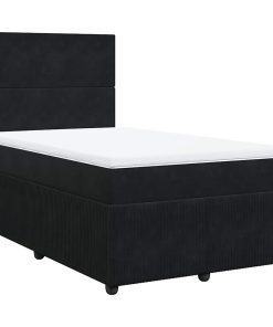 Giroletto A Molle Con Materasso Nero 120x200 Cm In Velluto