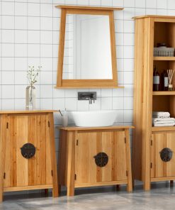 Set Mobili Da Bagno 4 Pz In Legno Massello Di Pino