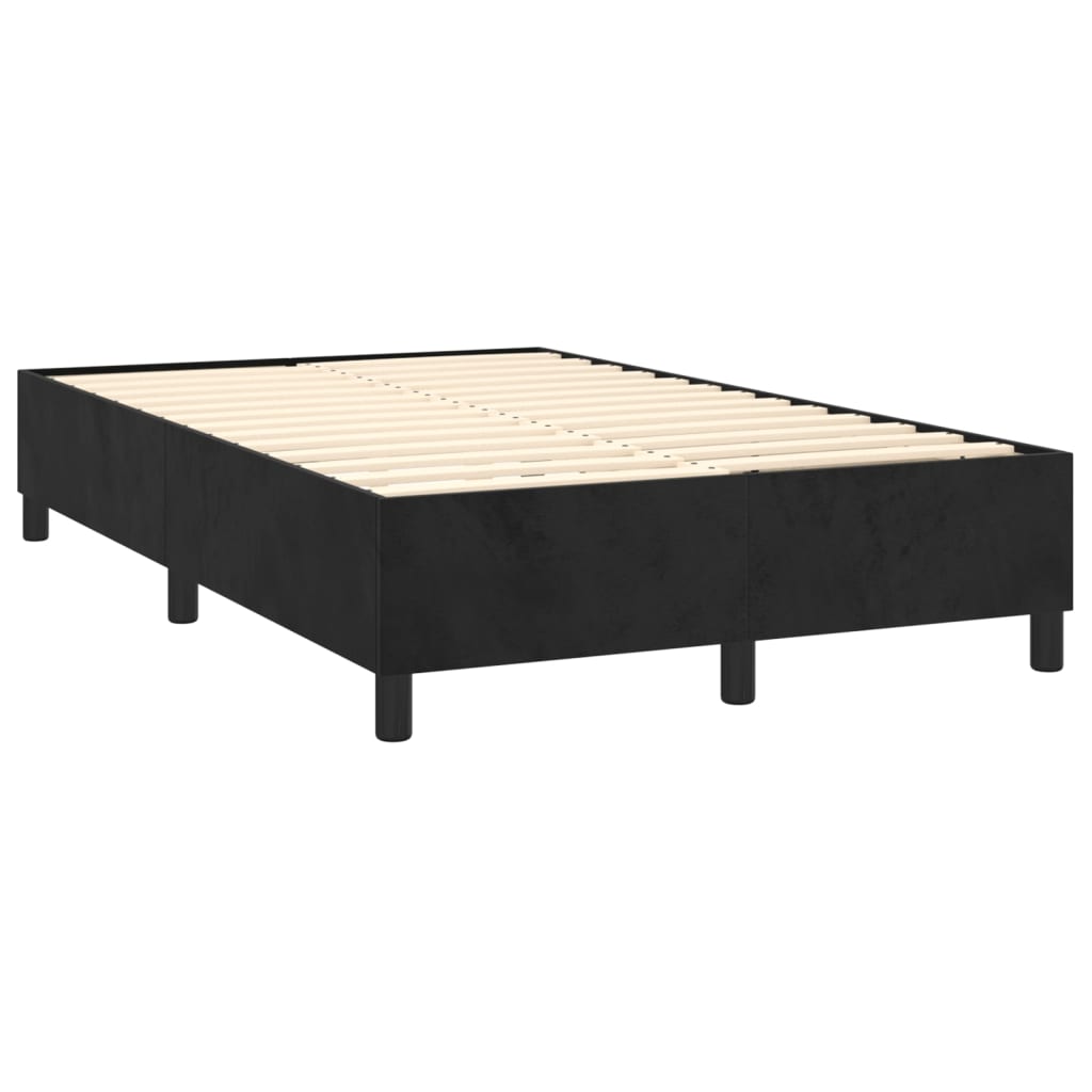 Giroletto A Molle Con Materasso Nero 120x200 Cm In Velluto