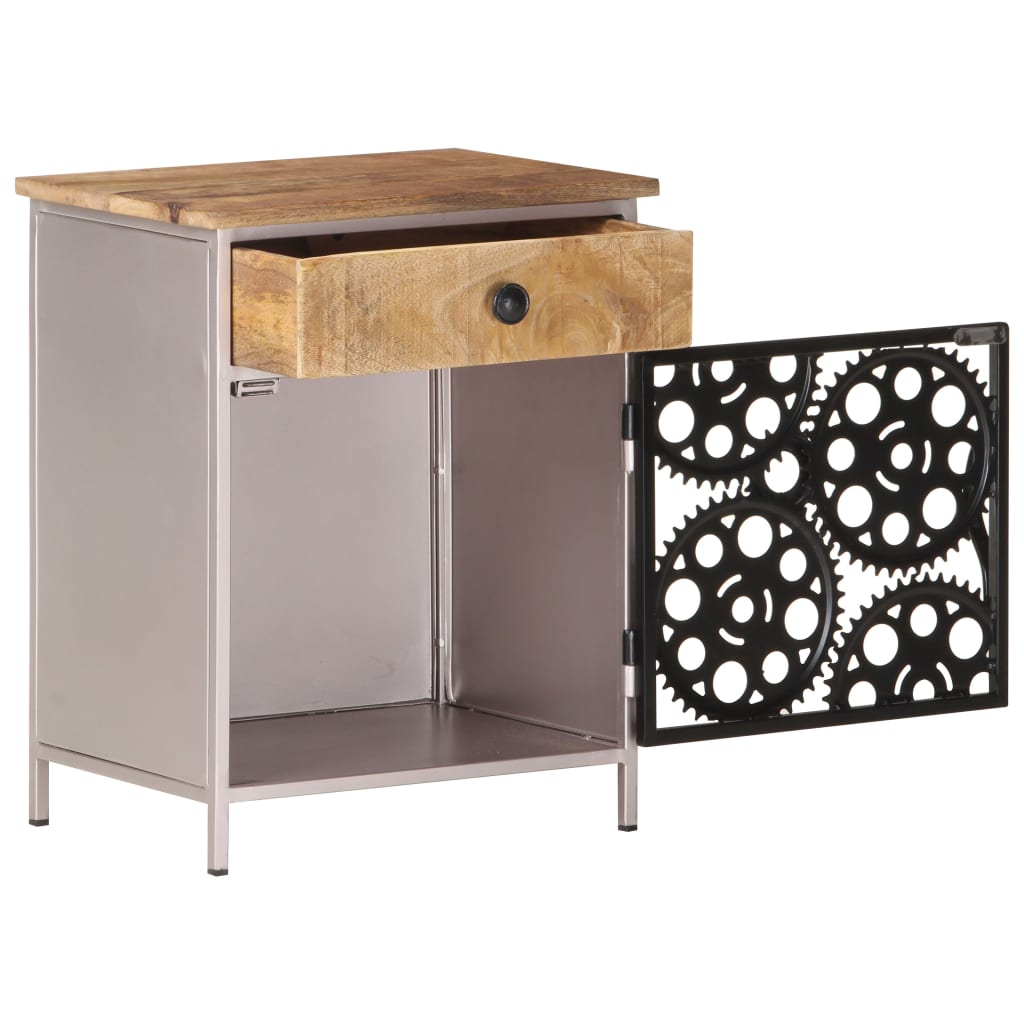 Comodino 40x30x50 Cm In Legno Di Mango Grezzo