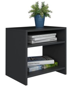 Comodini Neri 2 Pz 40x30x40 Cm In Legno Multistrato