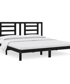Giroletto Nero In Legno Massello Di Pino 200x200 cm