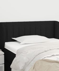 Testiera Ad Orecchio Nera 93x23x78/88 Cm In Tessuto