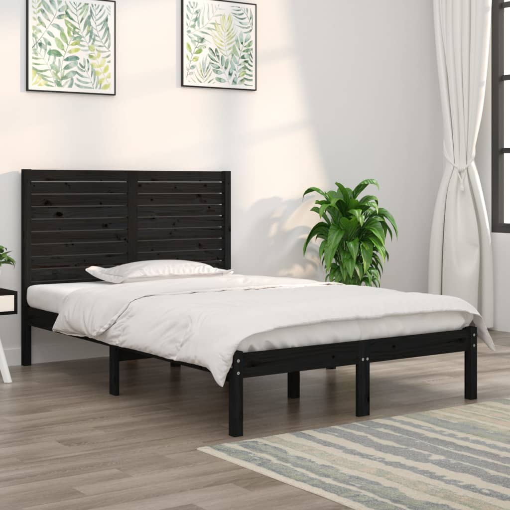Giroletto Nero In Legno Massello 140x190 cm