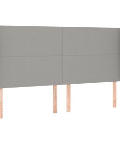Testiera Ad Orecchio Grigio Chiaro 163x23x118/128 Cm In Tessuto