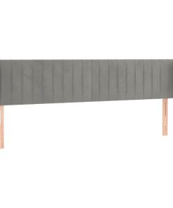 Testiera Ad Orecchio Grigio Chiaro 203x23x78/88 Cm In Velluto