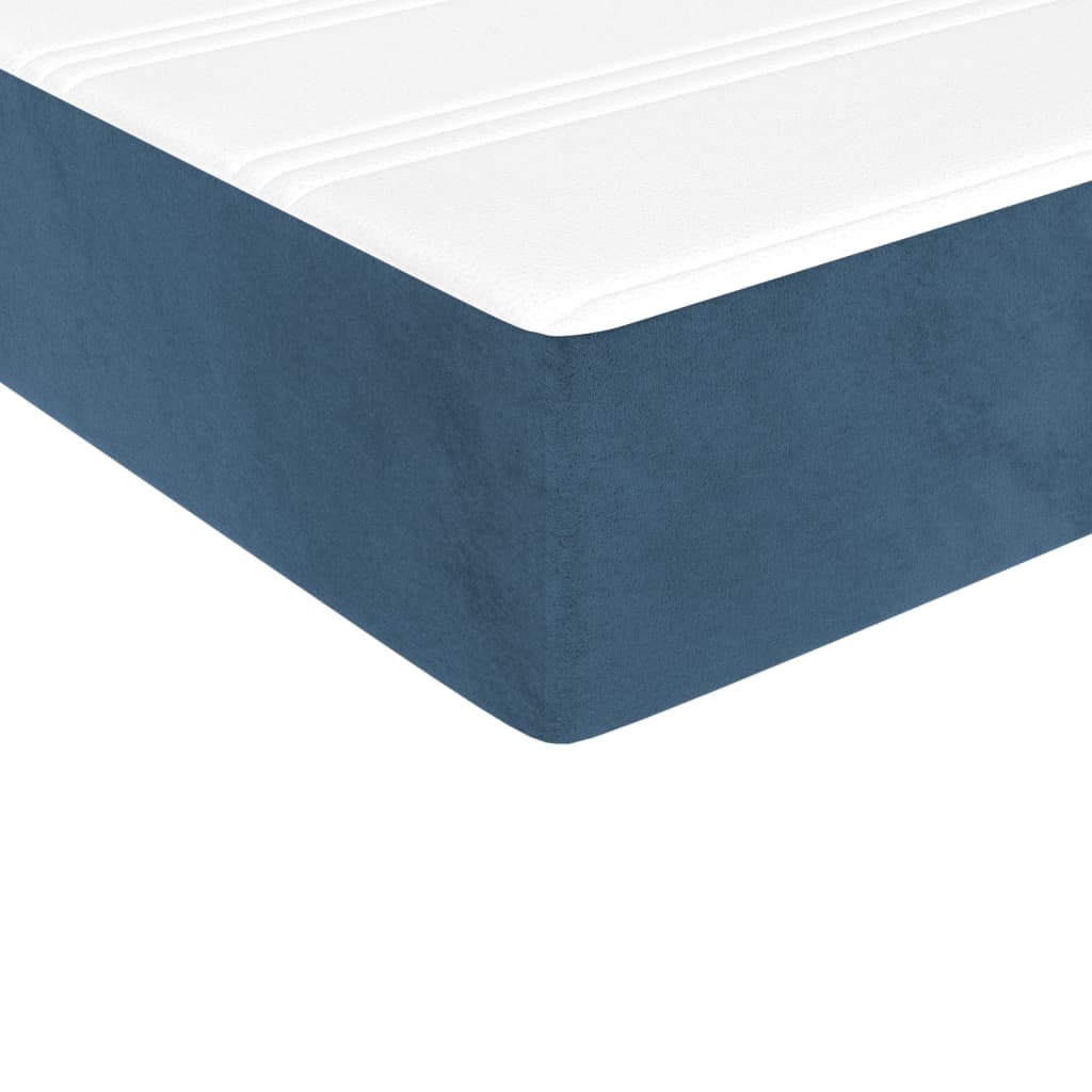 Materasso A Molle Blu Scuro 100x200x20 Cm In Velluto