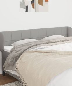 Testiera Ad Orecchio Grigio Chiaro 203x23x78/88 Cm In Tessuto
