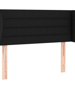 Testiera Ad Orecchio Nera 93x23x78/88 Cm In Tessuto