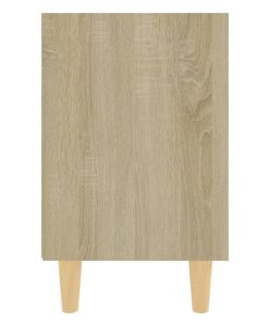 Comodino Con Gambe In Legno Massello Rovere Sonoma 40x30x50cm
