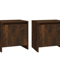 Comodini 2 Pz Rovere Fumo 45x34x44,5 Cm In Truciolato