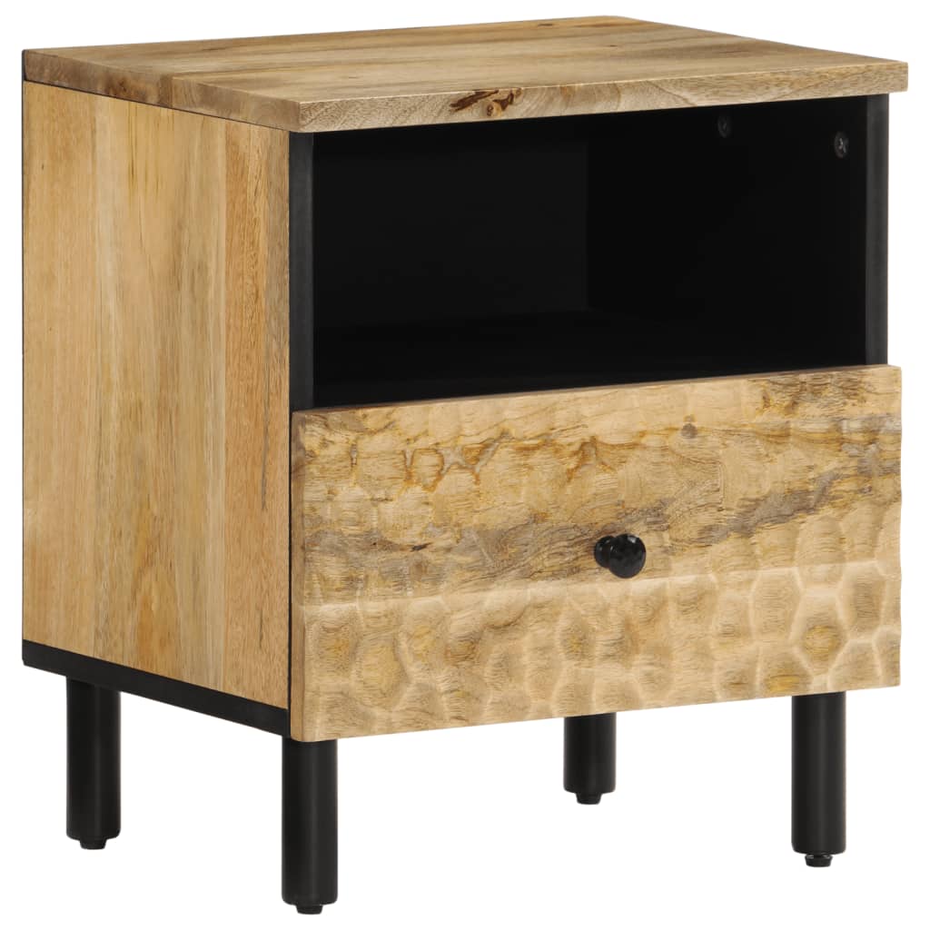 Comodini 2pz 40x33x46 Cm In Legno Massello Di Mango