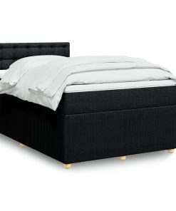 Giroletto A Molle Con Materasso Nero 120x200 Cm In Tessuto