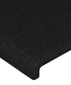 Testiera Ad Orecchio Nera 93x23x78/88 Cm In Tessuto