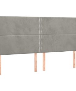 Testiera Ad Orecchio Grigio Chiaro 203x16x118/128 Cm In Velluto