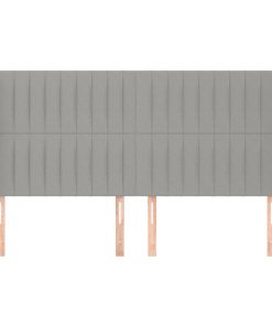 Testiera Ad Orecchio Grigio Chiaro 183x16x118/128 Cm In Tessuto