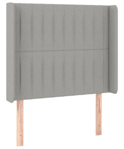 Testiera Ad Orecchio Grigio Chiaro 83x16x118/128 Cm In Tessuto