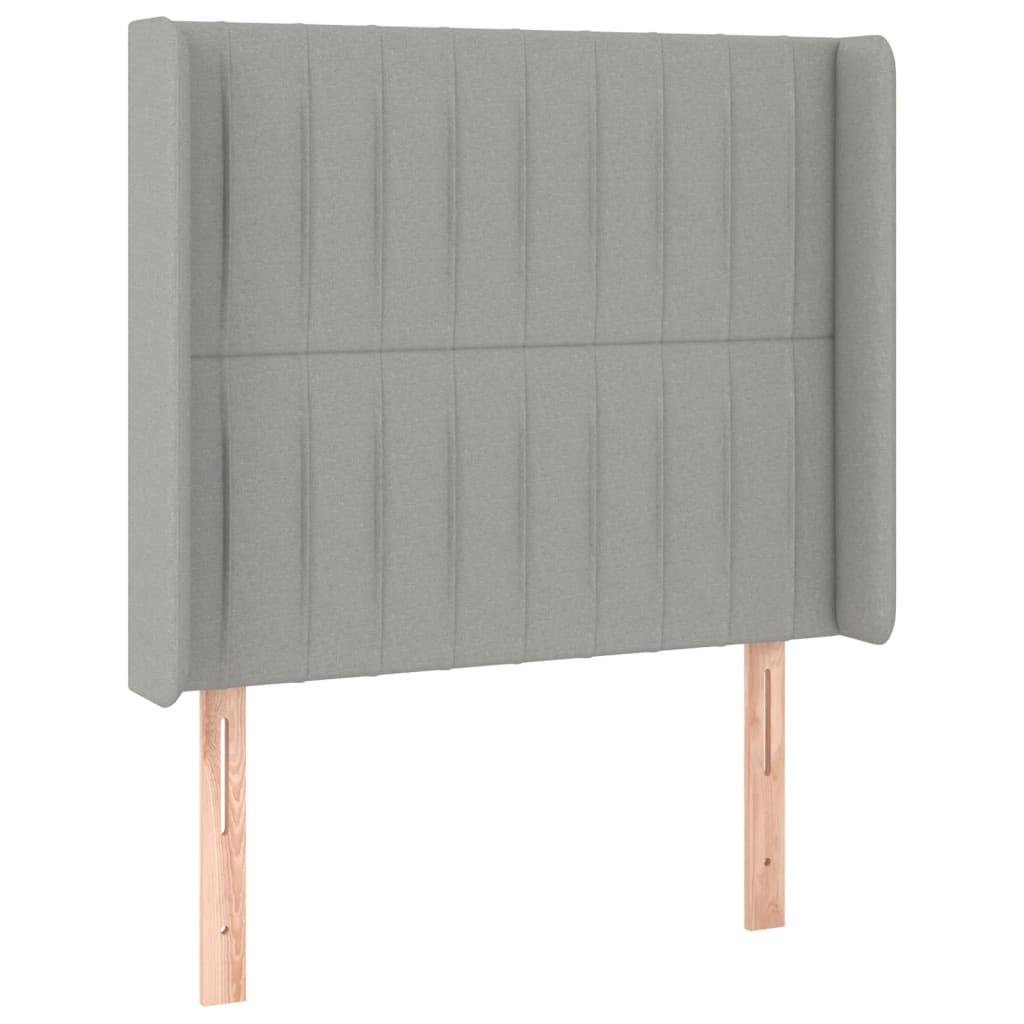 Testiera Ad Orecchio Grigio Chiaro 83x16x118/128 Cm In Tessuto