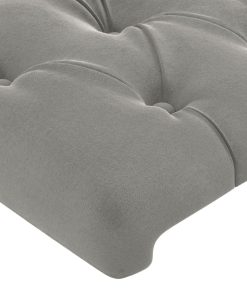Testiera Ad Orecchio Grigio Chiaro 103x16x78/88 Cm In Velluto