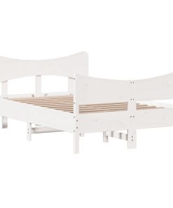 Letto Senza Materasso Bianco 120x190 Cm Legno Massello Di Pino