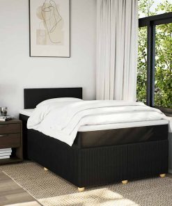 Giroletto A Molle Con Materasso Nero 120x200 Cm In Tessuto