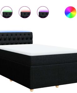 Giroletto A Molle Con Materasso Nero 120x200 Cm In Tessuto