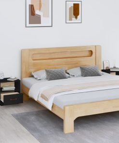 Comodini Nero 2 Pz 40x34x45 Cm In Legno Massello Di Pino