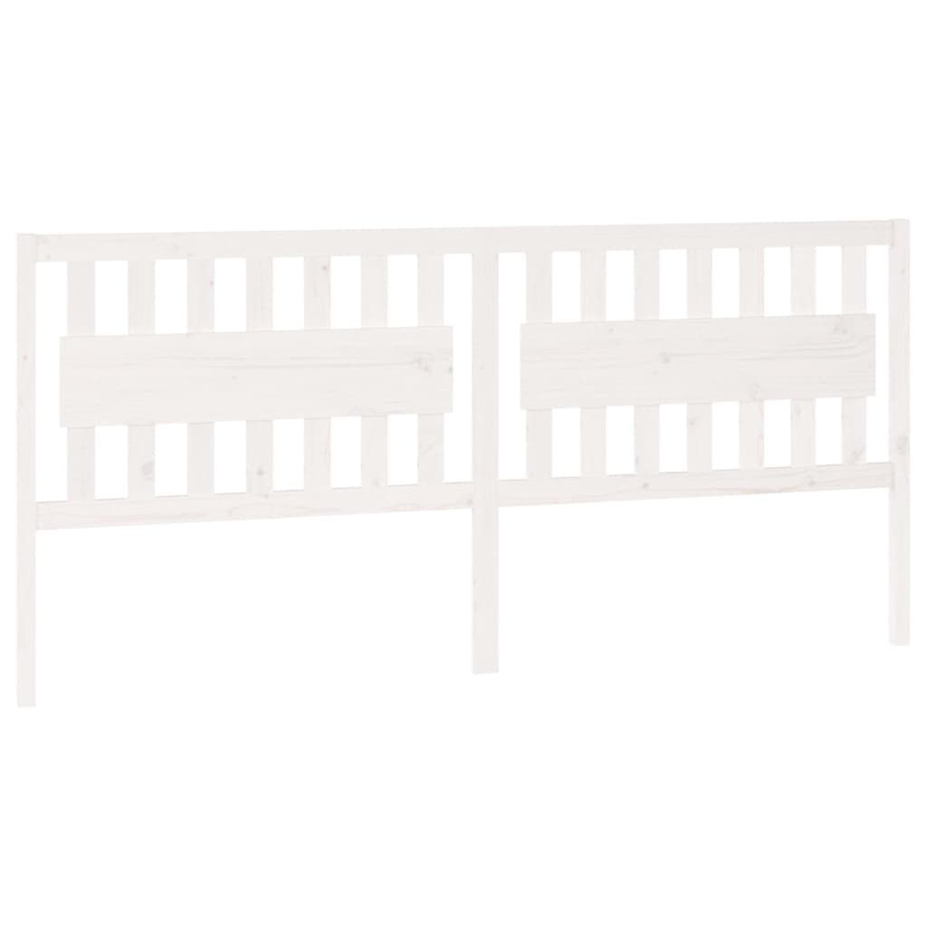 Testiera Per Letto Bianca 205,5x4x100 Cm Legno Massello Di Pino - Image 6