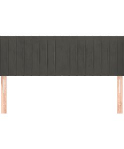 Testiera Ad Orecchio Grigio Scuro 147x16x78/88 Cm In Velluto